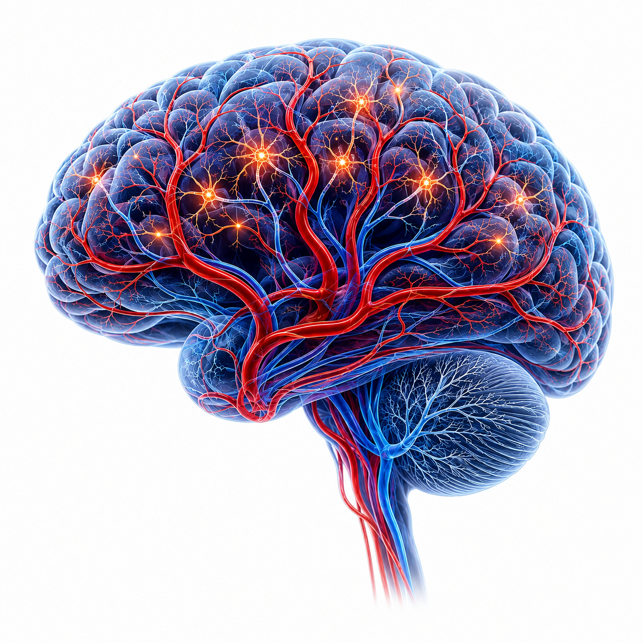 Brain and circulation illustration